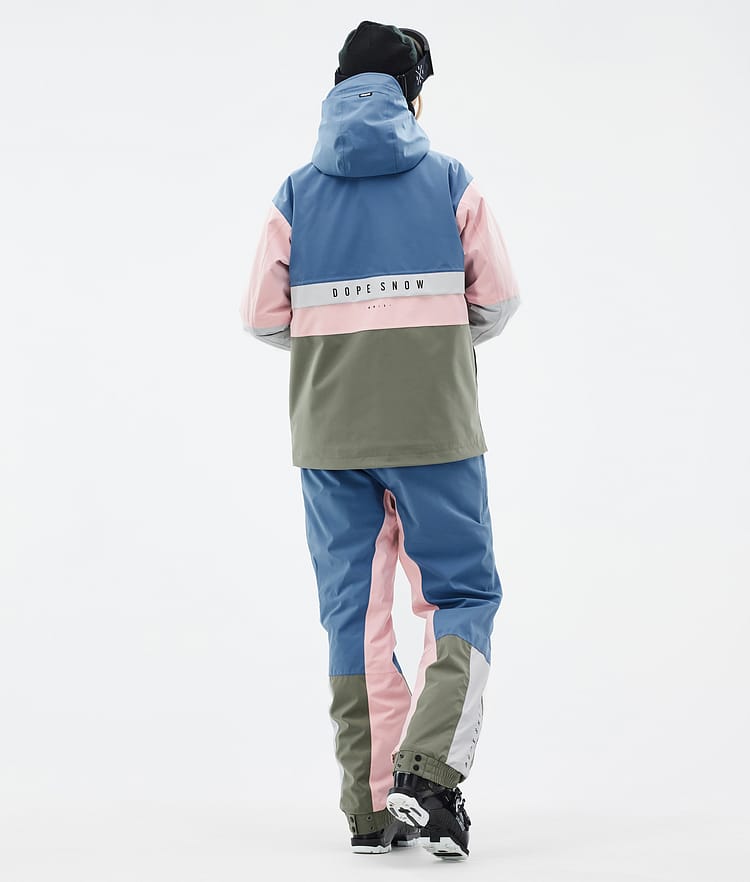 Dope Legacy Track W Ski jas Dames Blue Steel/Light Grey/Soft Pink/Greenish, Afbeelding 4 van 8