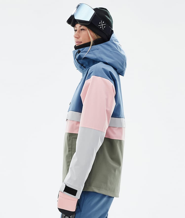 Dope Legacy Track W Snowboard Jacket Women Blue Steel/Light Grey/Soft Pink/Greenish