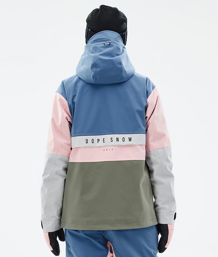 Dope Legacy Track W Snowboardjacke Damen Blue Steel/Light Grey/Soft Pink/Greenish