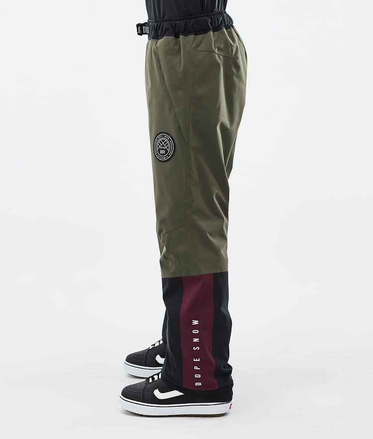 Dope Blizzard Track Pantaloni Snowboard Uomo OIive Green/Burgundy/Metal Blue/Black, Immagine 3 di 5