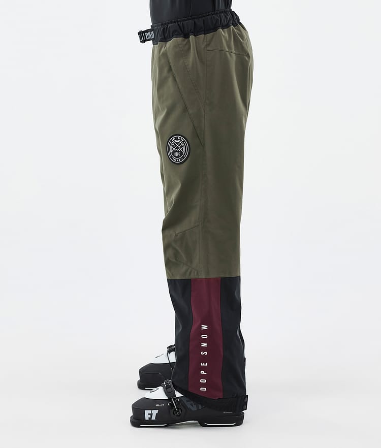 Dope Blizzard Track Ski Pants Men OIive Green/Burgundy/Metal Blue/Black, Image 3 of 5