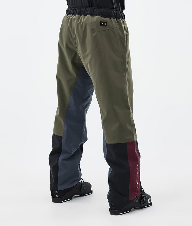 Dope Blizzard Track Ski Pants Men OIive Green/Burgundy/Metal Blue/Black, Image 4 of 5