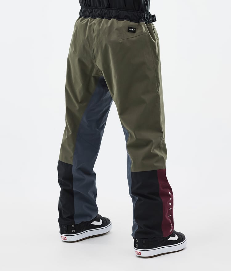 Dope Blizzard Track Pantalon de Snowboard Homme OIive Green/Burgundy/Metal Blue/Black, Image 4 sur 5