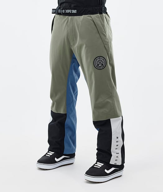 Dope Blizzard Track Pantalon de Snowboard Greenish/Light Grey/Black/Blue Steel