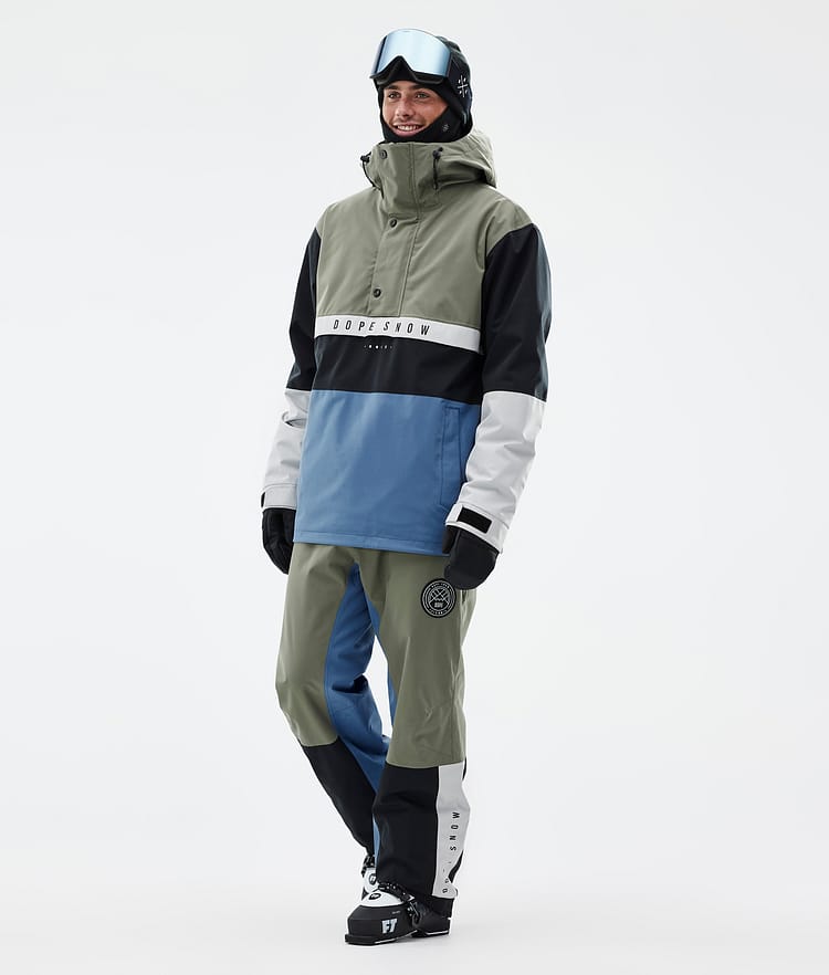Dope Blizzard Track Pantalon de Ski Homme Greenish/Light Grey/Black/Blue Steel, Image 2 sur 5