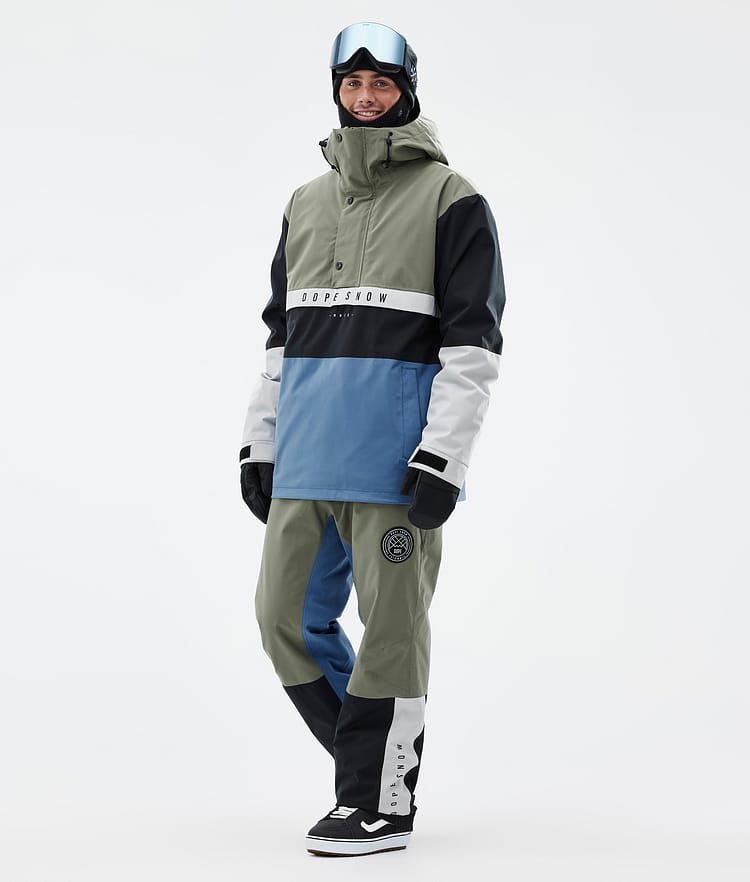 Dope Blizzard Track Pantaloni Snowboard Uomo Greenish/Light Grey/Black/Blue Steel