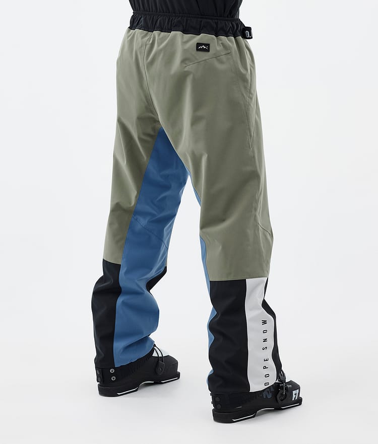 Dope Blizzard Track Pantalon de Ski Homme Greenish/Light Grey/Black/Blue Steel