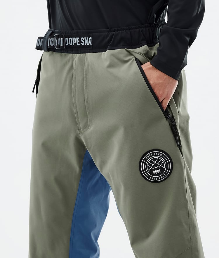 Dope Blizzard Track Pantalon de Snowboard Homme Greenish/Light Grey/Black/Blue Steel