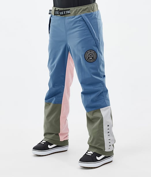 Dope Blizzard Track W Pantaloni Snowboard Donna Blue Steel/Light Grey/Soft Pink/Greenish