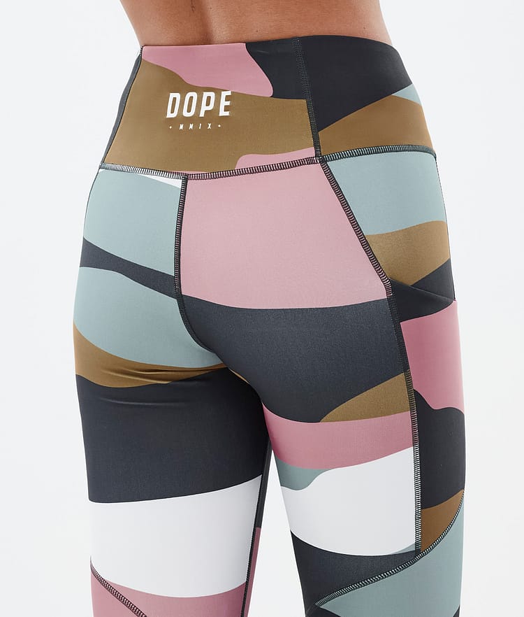 Dope Lofty Tech Leggings Dames Shards Gold Muted Pink, Afbeelding 7 van 8