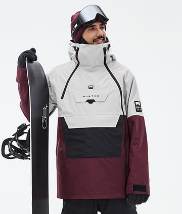Montec Doom Kurtka Snowboardowa Light Grey/Black/Burgundy
