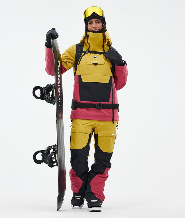 Montec Doom W Snowboard jas Dames Yellow/Black/Light Red, Afbeelding 2 van 10
