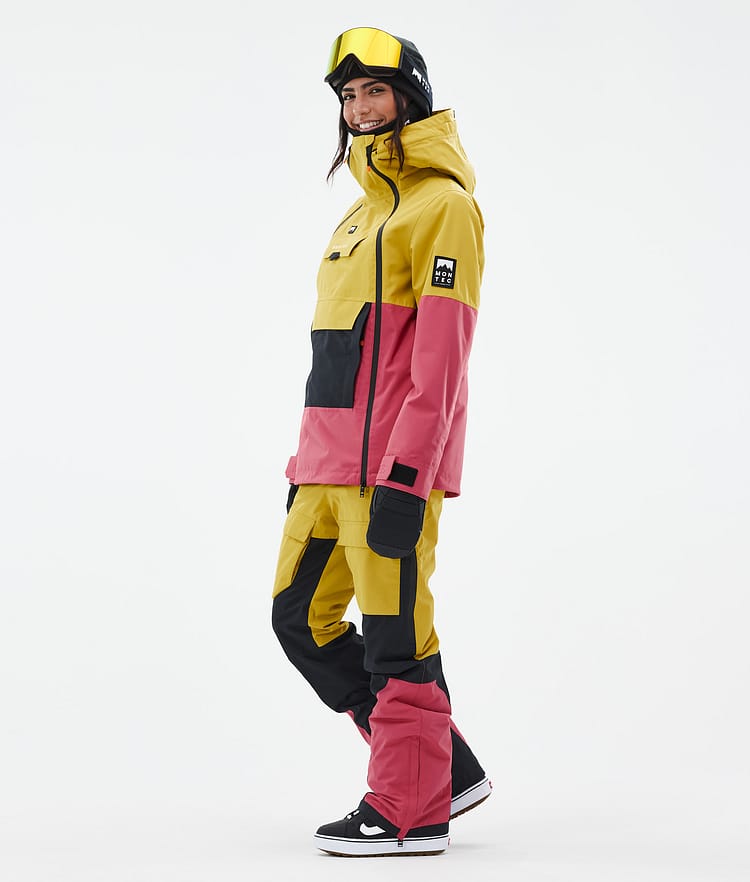 Montec Doom W Snowboard jas Dames Yellow/Black/Light Red, Afbeelding 3 van 10