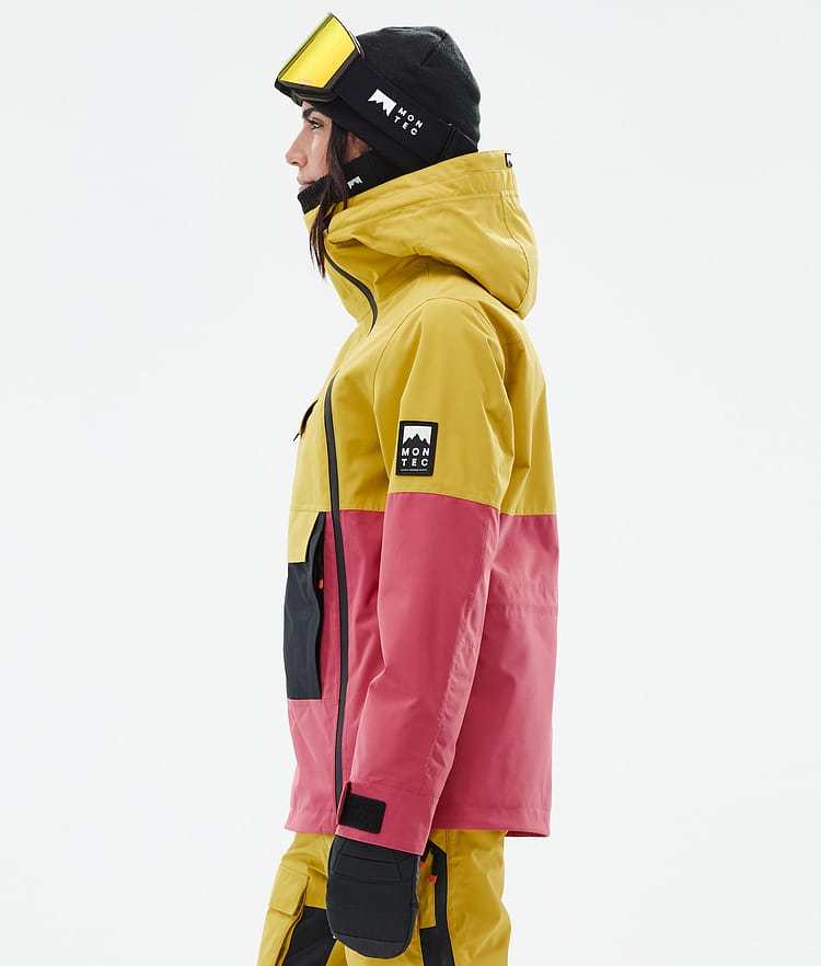 Montec Doom W Snowboard jas Dames Yellow/Black/Light Red, Afbeelding 5 van 10