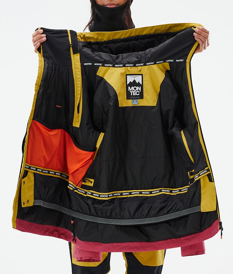 Montec Doom W Snowboard jas Dames Yellow/Black/Light Red, Afbeelding 10 van 10