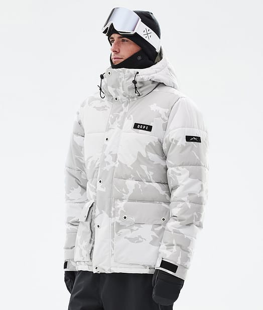 Dope Puffer Full Zip 24 Snowboard Jacket Men Grey Camo
