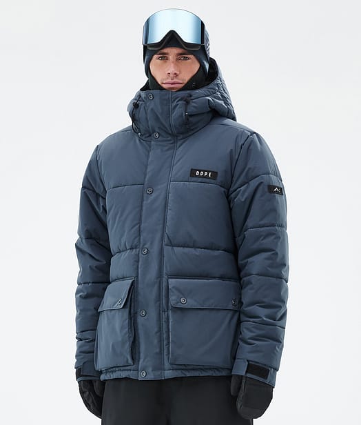 Dope Puffer Full Zip 24 Ski Jacket Men Metal Blue