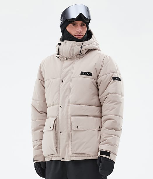 Dope Puffer Full Zip 24 Ski Jacket Men Sand