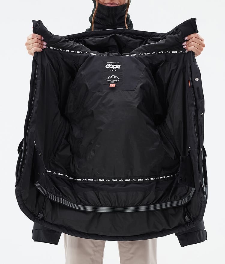 Dope Puffer W Full Zip 24 Snowboard jas Dames Black, Afbeelding 9 van 9