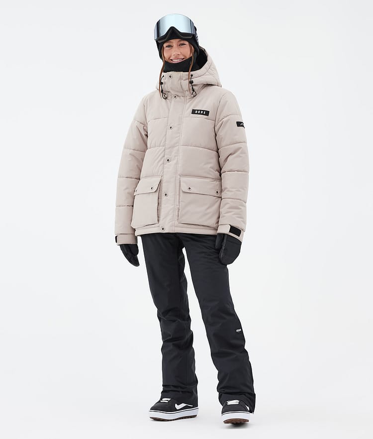Dope Puffer W Full Zip 24 Snowboard jas Dames Sand, Afbeelding 2 van 9