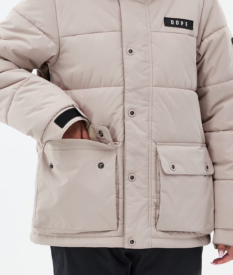 Dope Puffer W Full Zip 24 Snowboard jas Dames Sand, Afbeelding 8 van 9