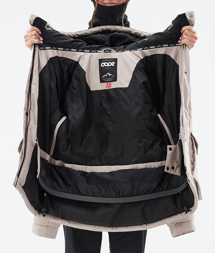 Dope Puffer W Full Zip 24 Snowboard jas Dames Sand, Afbeelding 9 van 9