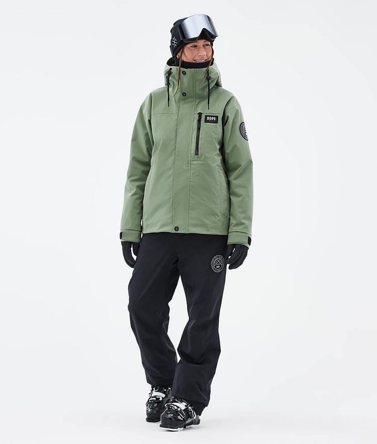 Dope Blizzard W Full Zip 24 Ski jas Dames Moss Green, Afbeelding 2 van 9