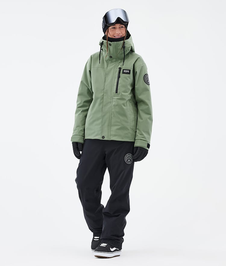 Dope Blizzard W Full Zip 24 Snowboard jas Dames Moss Green, Afbeelding 2 van 9