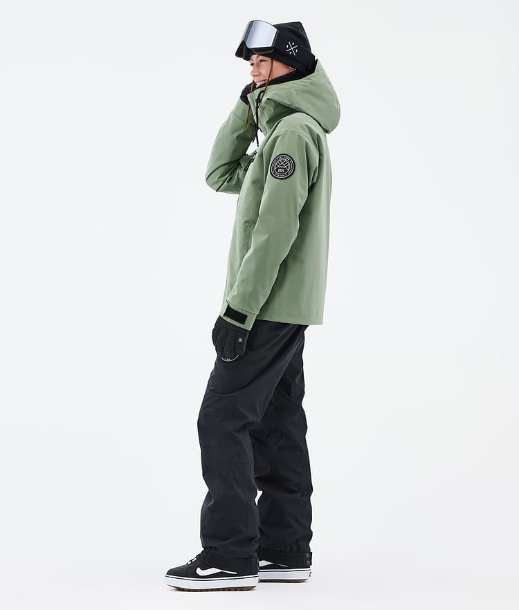 Dope Blizzard W Full Zip 24 Snowboard jas Dames Moss Green, Afbeelding 3 van 9