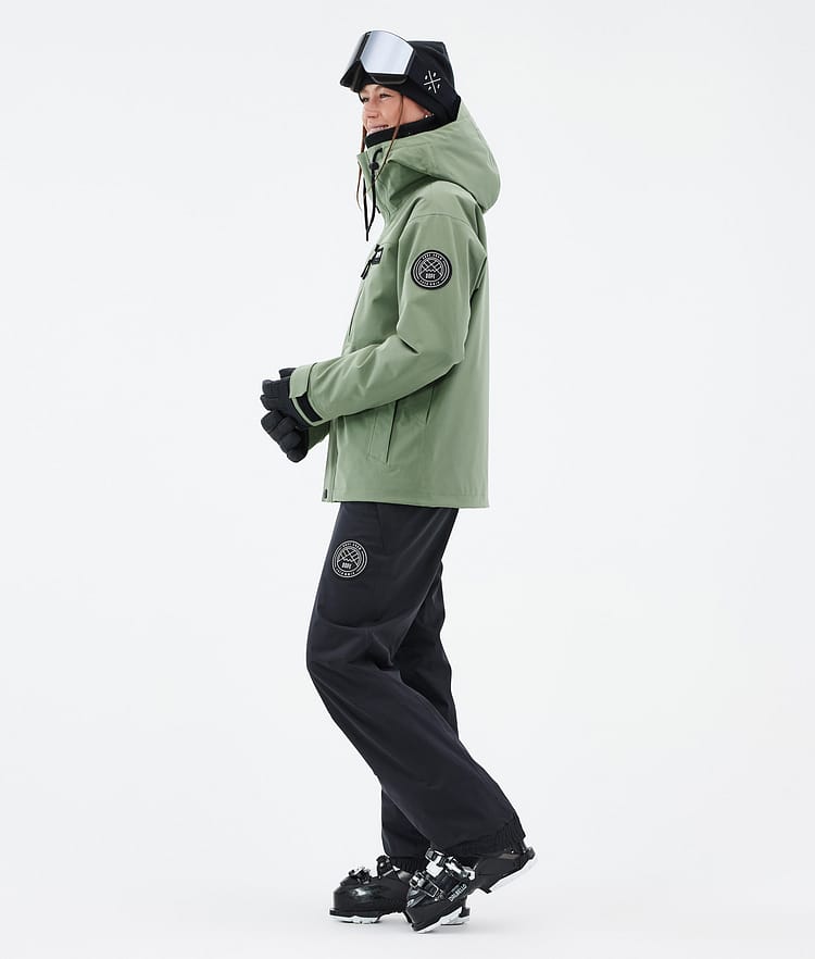 Dope Blizzard W Full Zip 24 Ski jas Dames Moss Green, Afbeelding 3 van 9