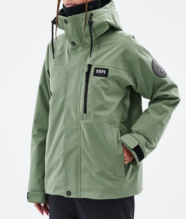 Dope Blizzard W Full Zip 24 Snowboard jas Dames Moss Green, Afbeelding 7 van 9