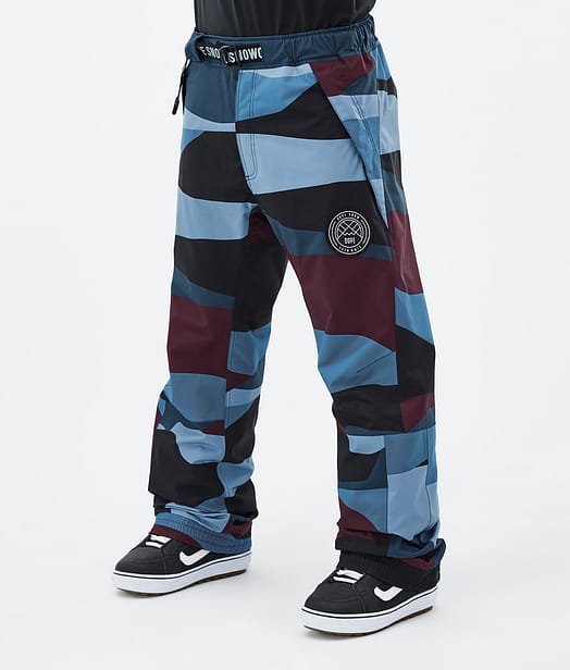 Dope Blizzard 2024 Snowboard Pants Men Shards Burgundy Blue