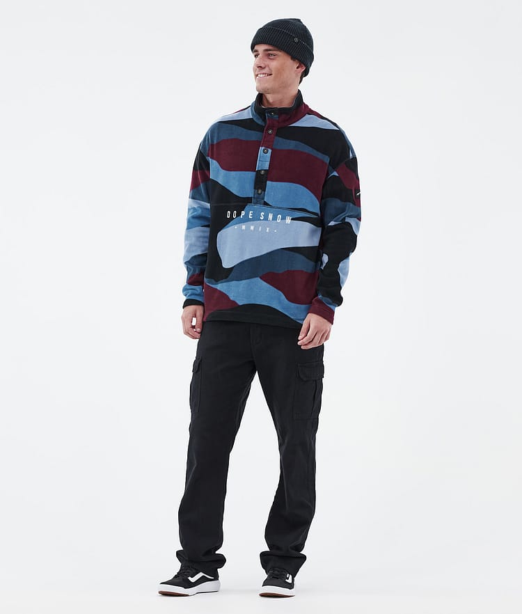 Dope Comfy Fleece Trui Heren Shards Burgundy Blue, Afbeelding 3 van 6
