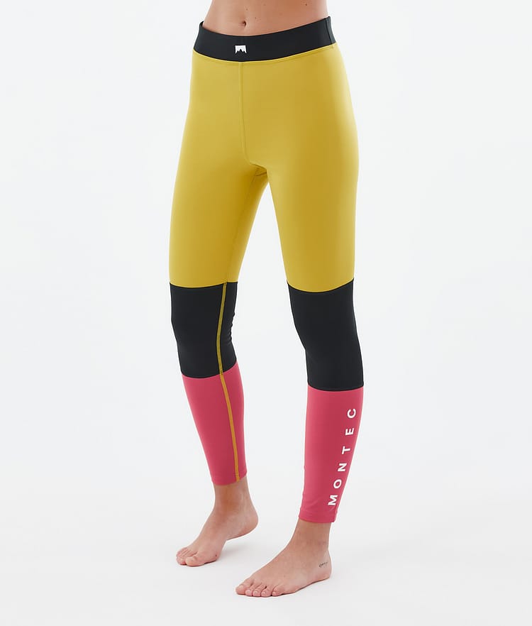 Montec Alpha W Pantaloni Termici Donna Yellow/Black/Light Red, Immagine 1 di 7