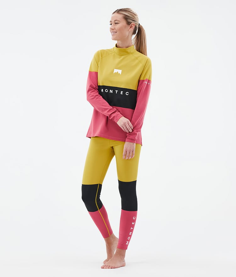 Montec Alpha W Pantaloni Termici Donna Yellow/Black/Light Red, Immagine 3 di 7