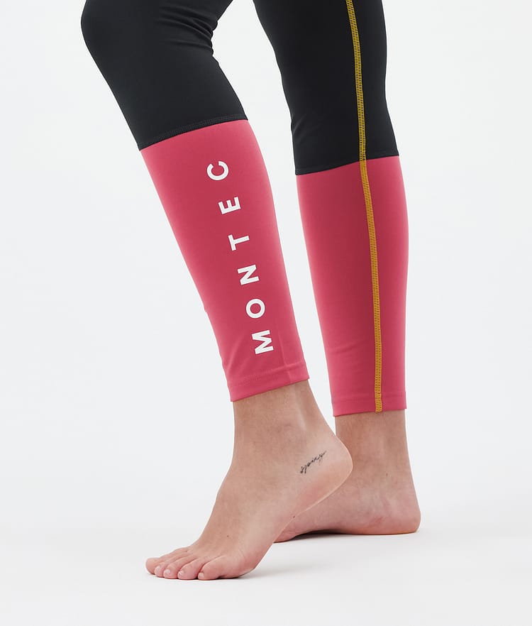 Montec Alpha W Pantaloni Termici Donna Yellow/Black/Light Red, Immagine 7 di 7