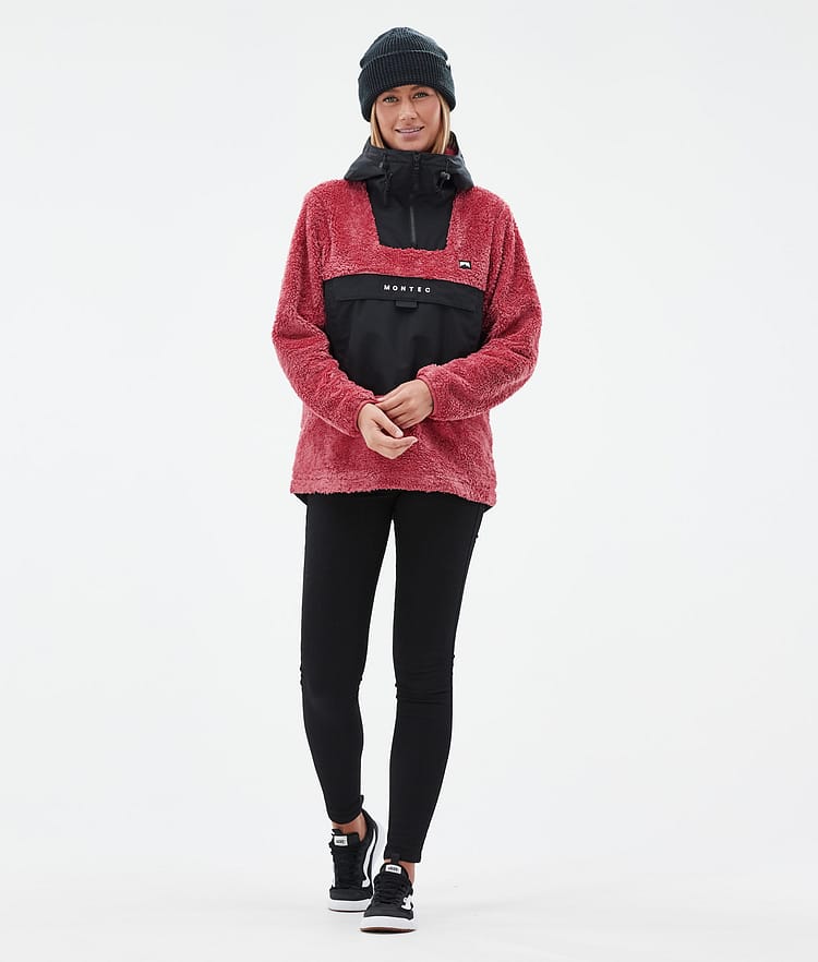 Montec Lima W Fleece Hoodie Dames Light Red/Black, Afbeelding 3 van 8