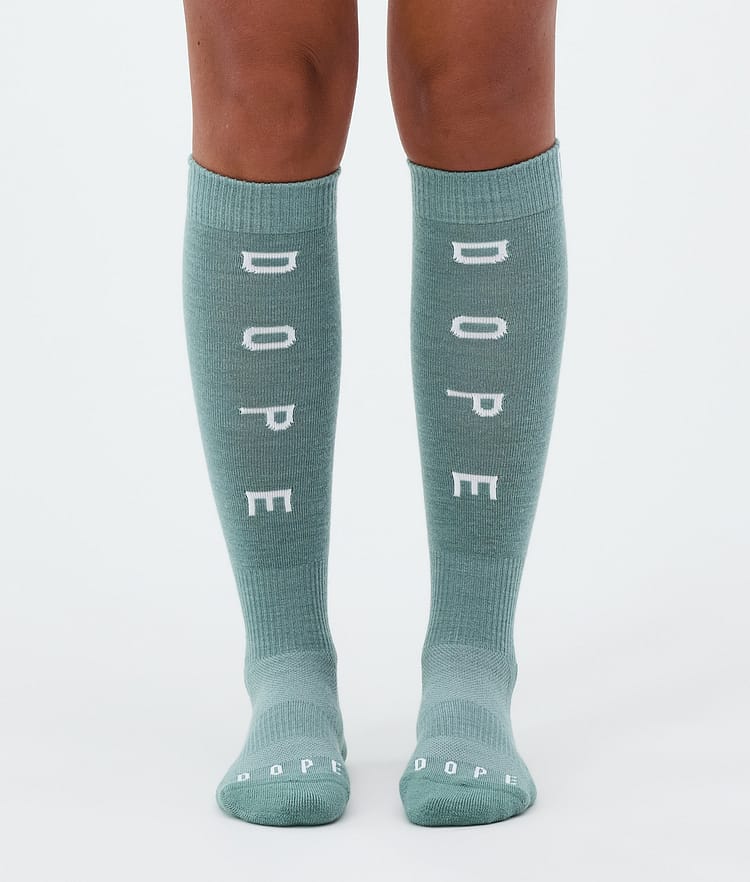 Dope Essential Chaussettes de ski Faded Green, Image 2 sur 3