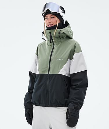 Dope Spartan W Giacca Snowboard Sport Moss Green/Whitish/Black