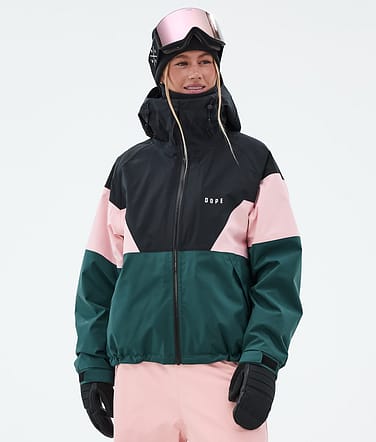 Dope Spartan W Giacca Snowboard Sport Black/Soft Pink/Bottle Green