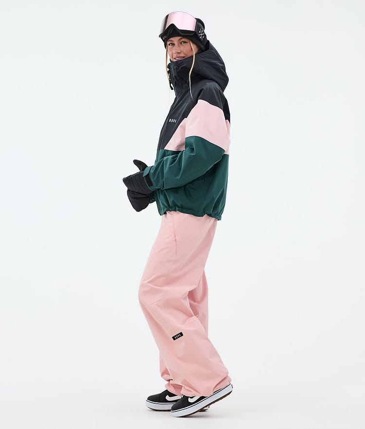 Dope Spartan W Snowboard Jacket Women Sport Black/Soft Pink/Bottle Green, Image 3 of 8