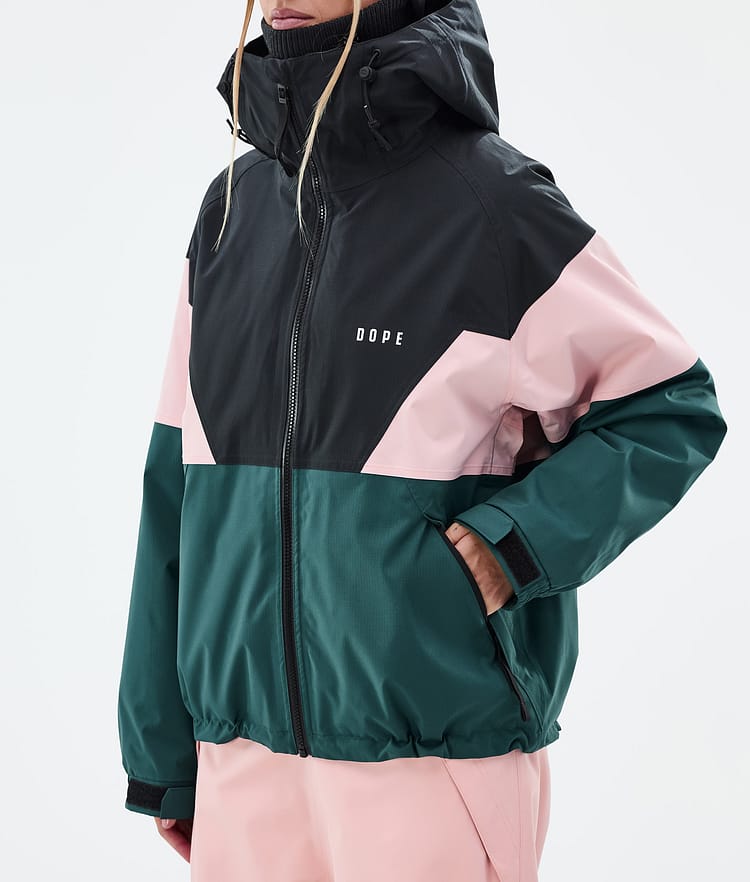 Dope Spartan W Ski Jacket Women Sport Black/Soft Pink/Bottle Green, Image 7 of 8