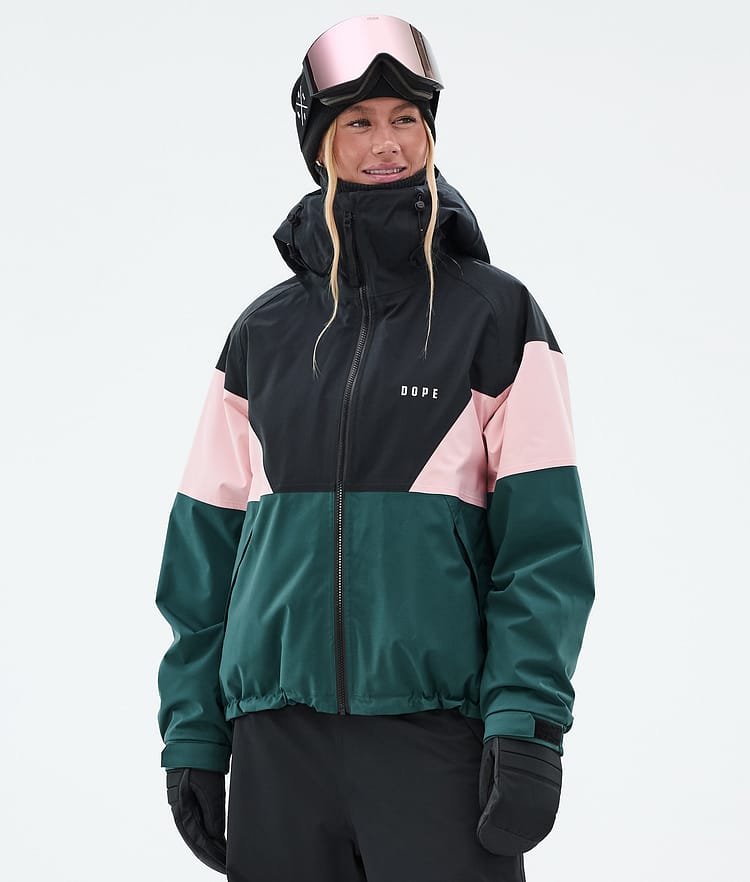 Dope Spartan W Ski jas Dames Sport Black/Soft Pink/Bottle Green, Afbeelding 1 van 8