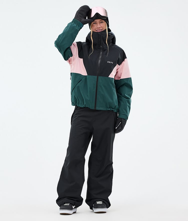 Dope Spartan W Veste Snowboard Femme Sport Black/Soft Pink/Bottle Green, Image 2 sur 8