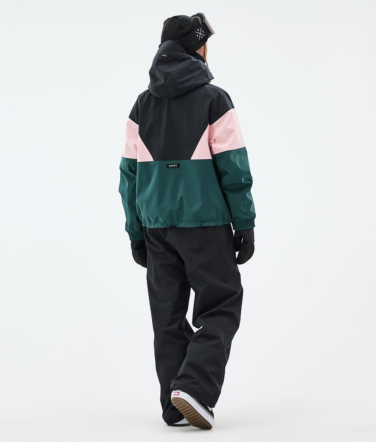 Dope Spartan W Veste Snowboard Femme Sport Black/Soft Pink/Bottle Green, Image 4 sur 8