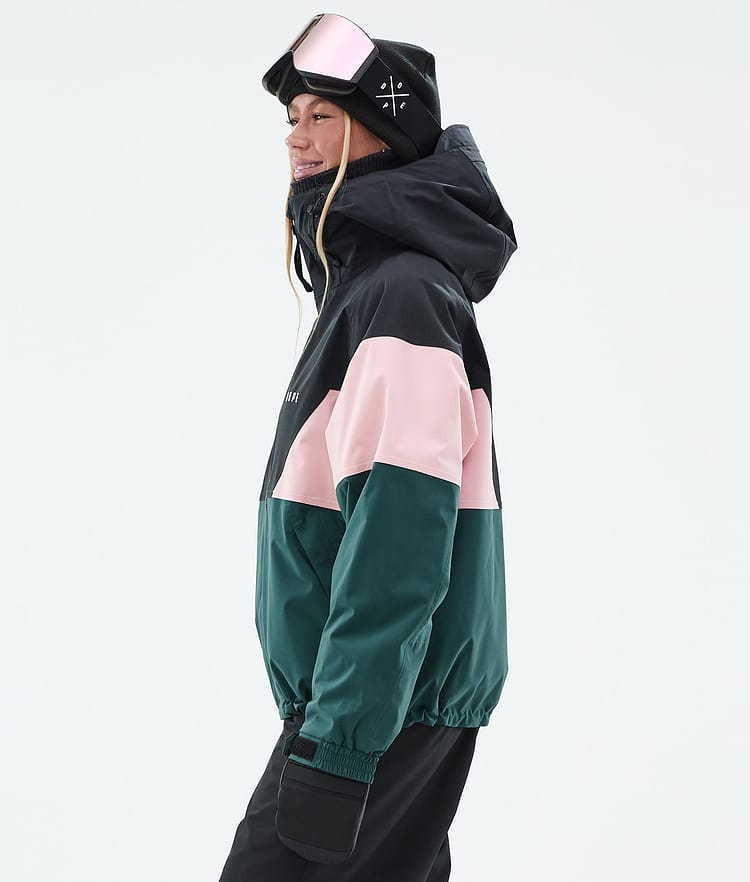 Dope Spartan W Veste Snowboard Femme Sport Black/Soft Pink/Bottle Green, Image 5 sur 8