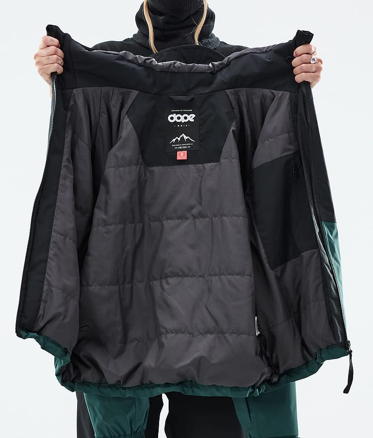 Dope Spartan W Veste Snowboard Femme Sport Black/Soft Pink/Bottle Green, Image 8 sur 8