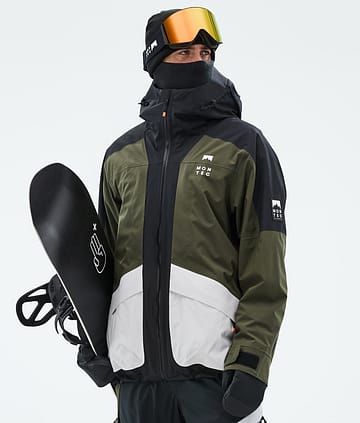 Montec Morpheus Kurtka Snowboardowa Mężczyźni Black/Olive Green/Light Grey