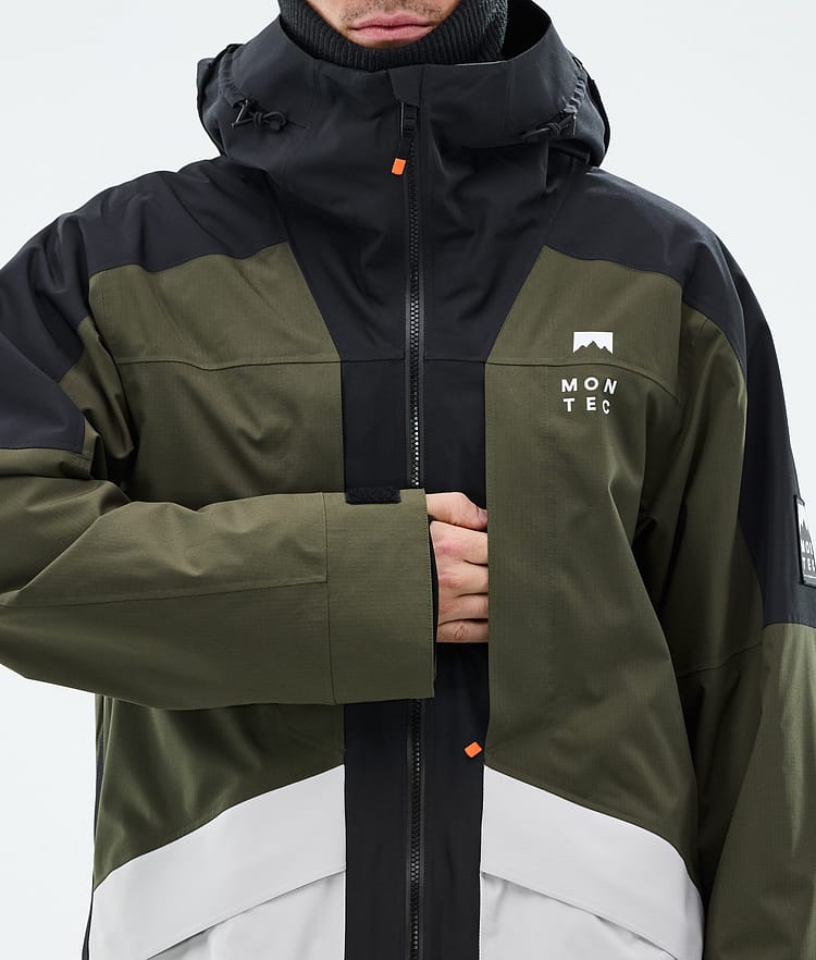 Montec Morpheus Ski Jacket Men Black/Olive Green/Light Grey, Image 9 of 10
