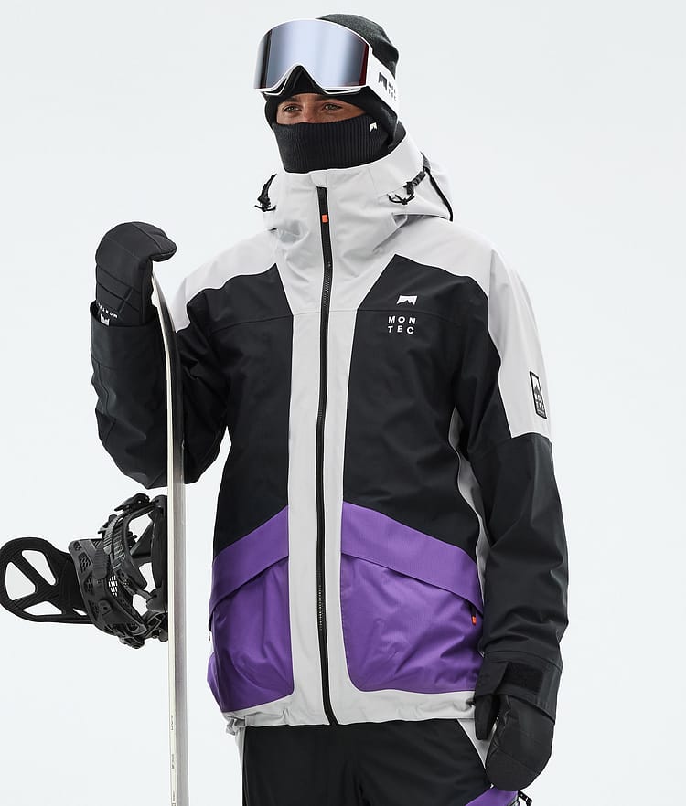 Montec Morpheus Snowboard Jacket Men Light Grey/Black/Vivid Purple, Image 1 of 10